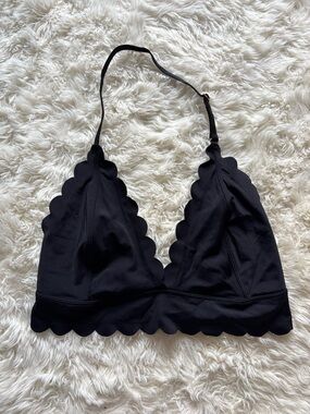 Urban Outfitters Black Scalloped Bralette